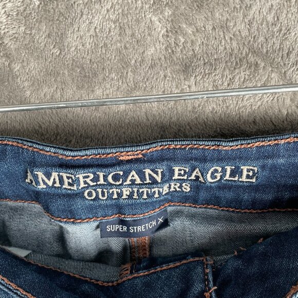 American Eagle Distressed Jeggings Women’s 10 Short Super Stretch X Grunge Y2K - Picture 4 of 10